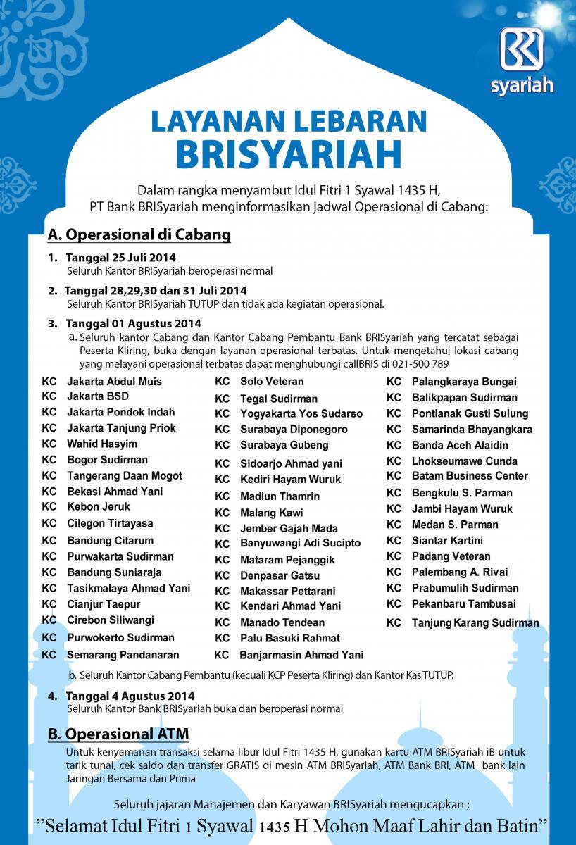 pengumuman operasional terbatas 2014
